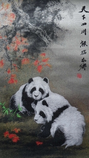 蜀锦蜀绣 天下四川蜀锦 熊猫蜀锦